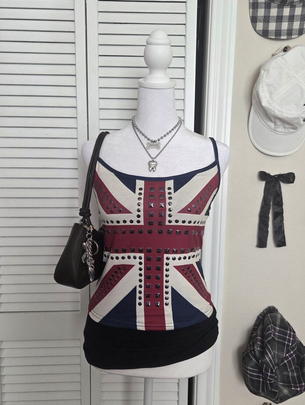 Union Jack studded tank top
